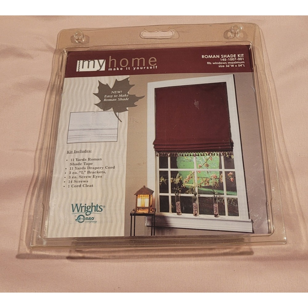 Wrights My Home "Make It Yourself" Roman Shade Kit Fits Windows up to 36" x 54"